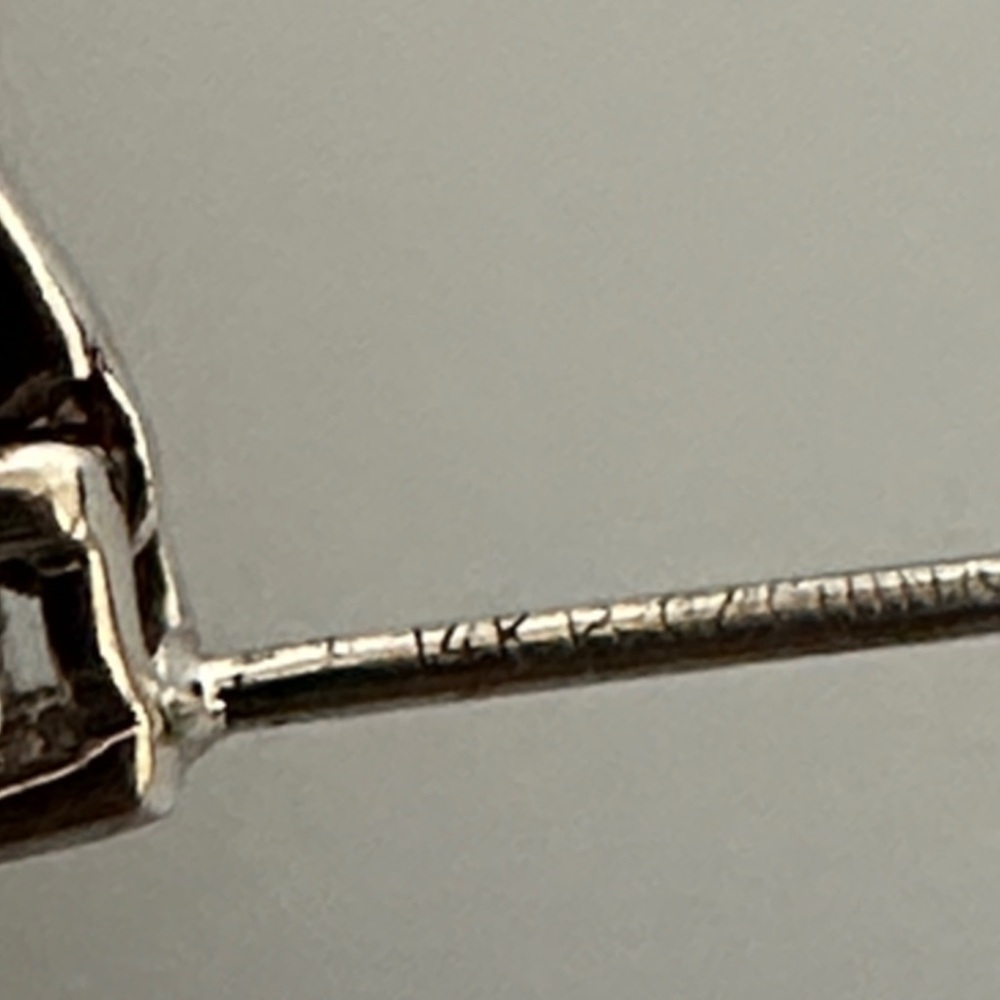 14k real white Gold  Drop Earrings​​​​​​​ - Picture 3 of 5